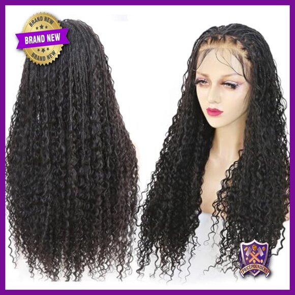 22 Inch Full Lace Human Hair Wig Knotless Braids 300% Density main image 5